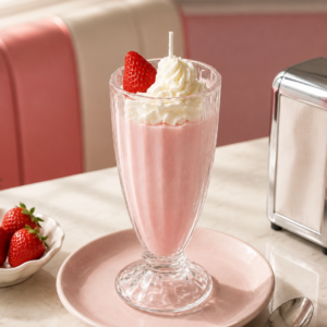 Realistic Strawberry Milkshake Soy Wax Candle