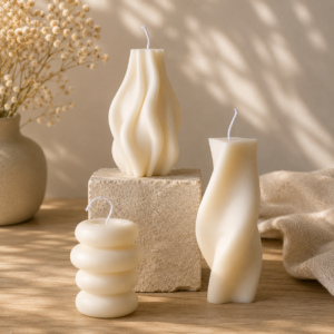 Abstract Wave Spiral Soy Wax Candle